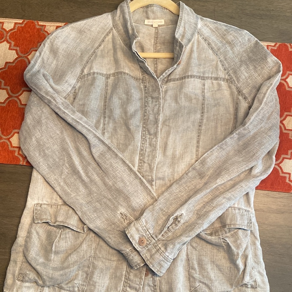 Eileen Fisher Utility Jacket 100% Linen
